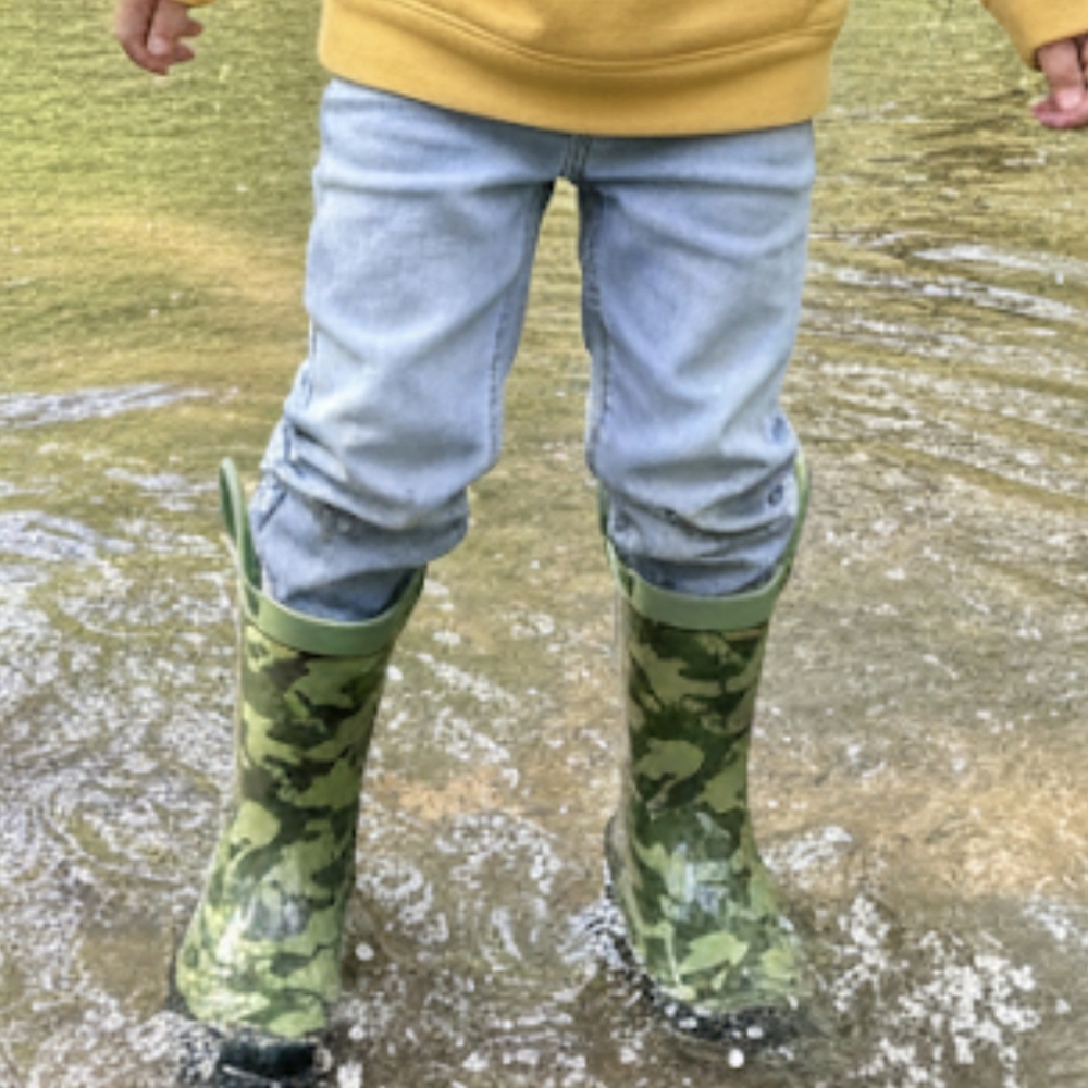 Green Camouflage Rain Boots